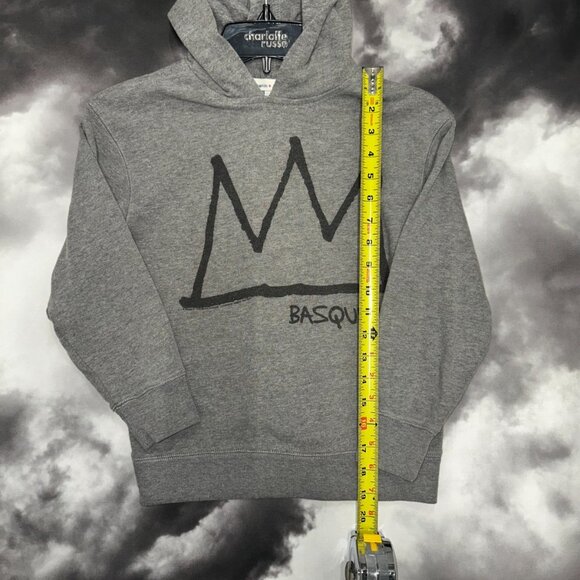 Gap Kids Junk Food Heather Gray Black Crown Basquiat Knit Pullover Hoodie Size M - Picture 4 of 4